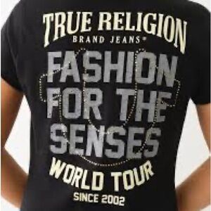 True Religion Women's world tour slim v neck  tee A1